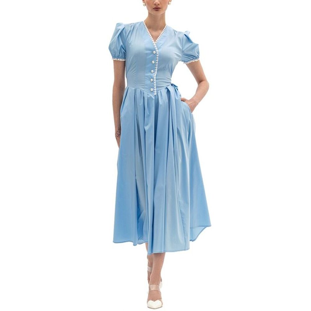 Bgl Womens  Sleeveless Midi Dress, Blue